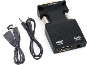 Адаптер USBTOP VGA - HDMI - jack 3.5 мм Pro Mini