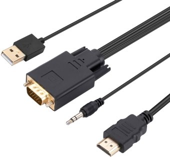 Кабель USBTOP HDMI - VGA - 3.5 mm - USB Type-A