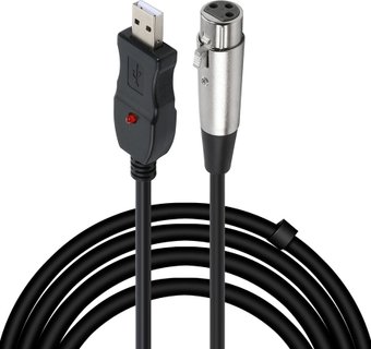 Кабель USBTOP USB - XLR со звуковой картой для подключения микрофона